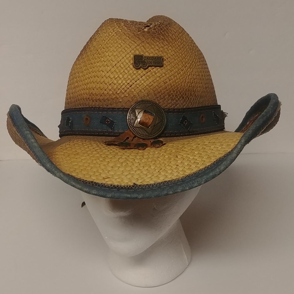 Vintage Bull Hide Cowboy Hat Calgary Stampede 100 Anniversary